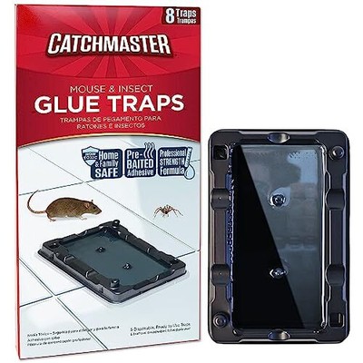 8 Pack Super Glue Sticky Traps for Mouse  Mice & Insects Non-Toxic Pest Control