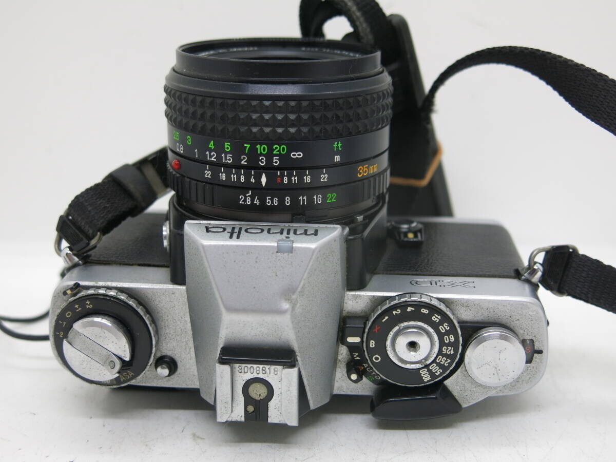 Minolta XD Silver SLR Film Camera + MD W Rokkor 50mm 2.8 35mm lens