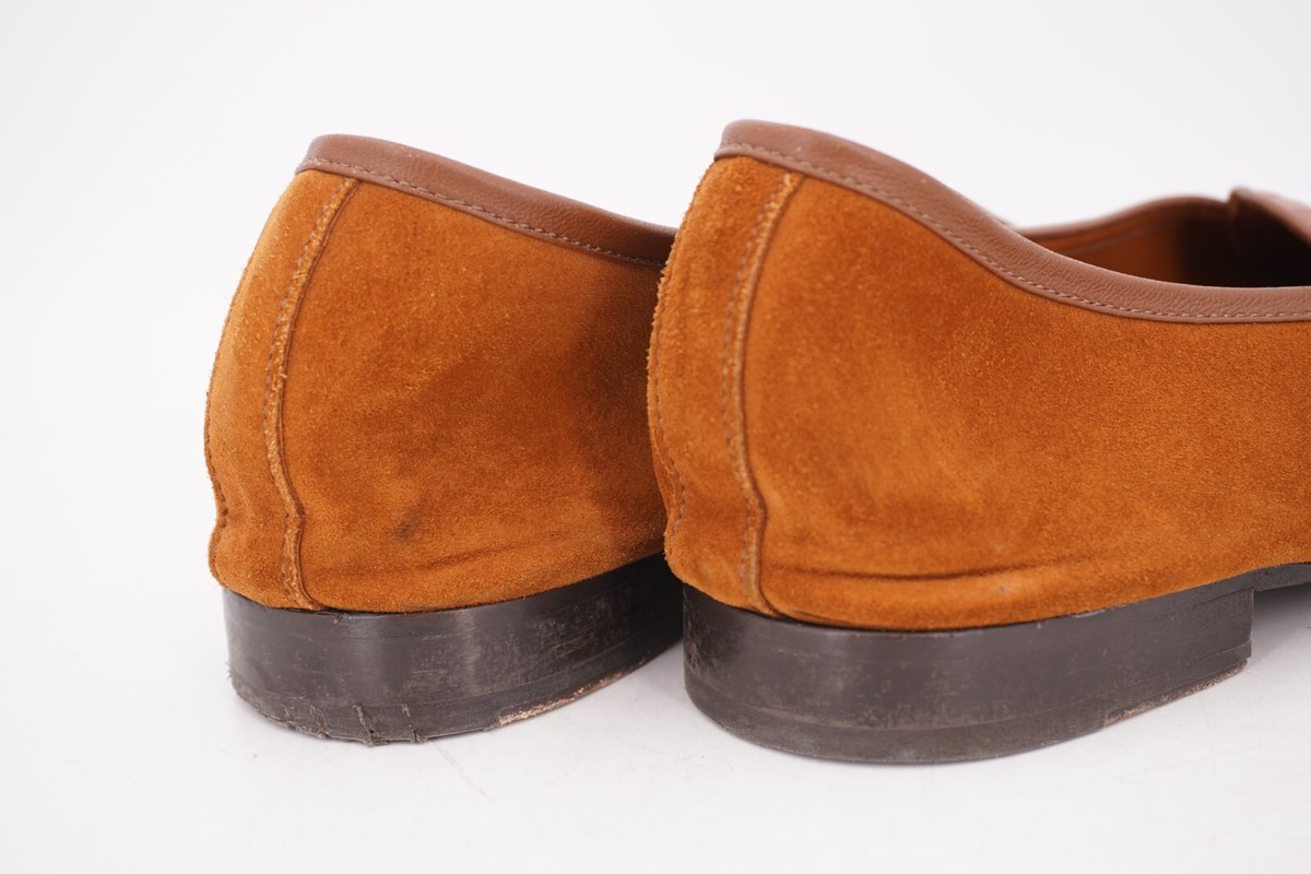 $1600 | GEORGE CLEVERLEY HAMPTON 12.5 BROWN POLO SUEDE ALLIGATOR LOAFER View 6