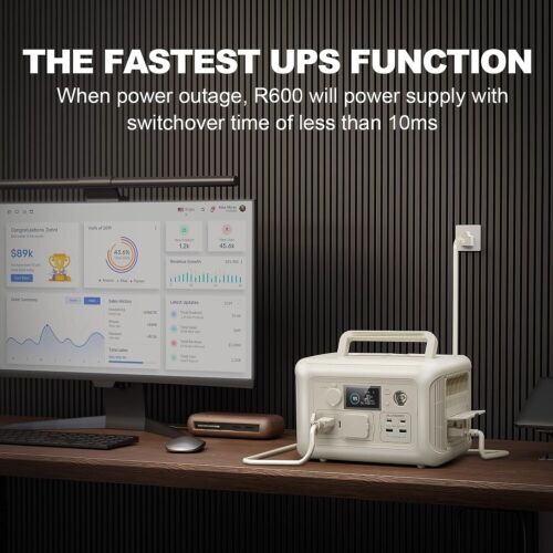 ALLPOWERS BEIGE R600 299Wh 600W Portable Power Station With 100W Solar Panel Kit - Picture 6 of 11