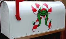 Mailbox Magnet (Partial Cover) Candy Cane Scarf Large for Mail Box Christmas 