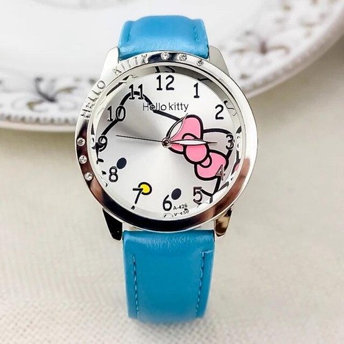 Hello Kitty Mädchen Kinder Quarzuhr Damen Kinder Freizeit Wasserdicht Sanrio Cart - Bild 12 von 19