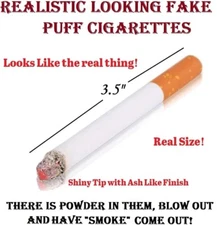 24 Pack -Realistic Looking FAKE Stage Puff Cigarettes (3.5") Prop for Prank
