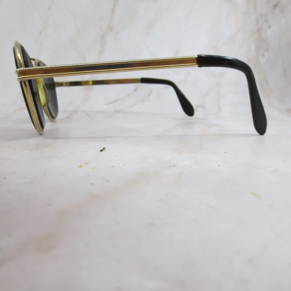 Очки солнцезащитные ОПРАВА S-87 AIRCO U.S.A 51/2 женские золотистые металлические черные линзы полный ободок - Изображение 3 из 4