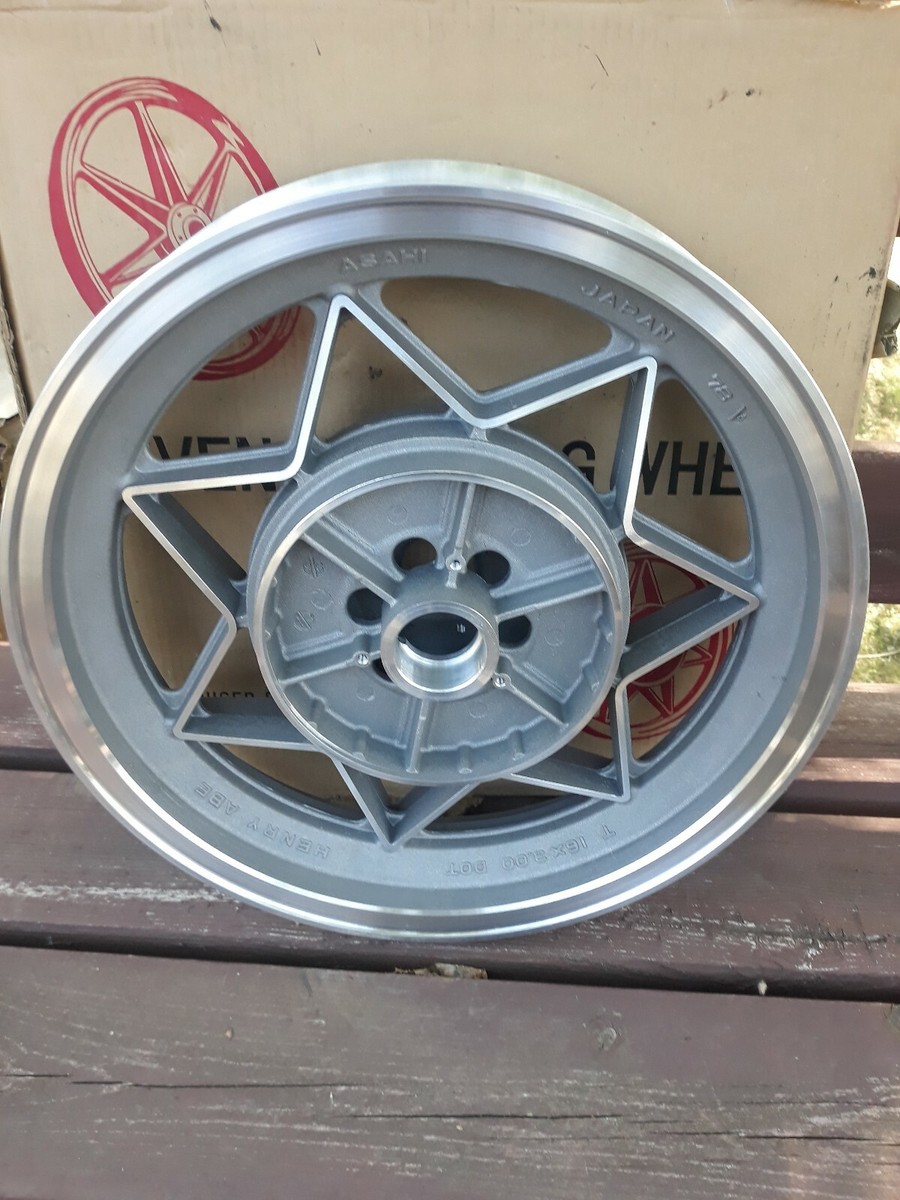 NOS HENRY ABE SEVEN STAR MAG 3.00 x 16 DISC REAR WHEEL RIM GS750