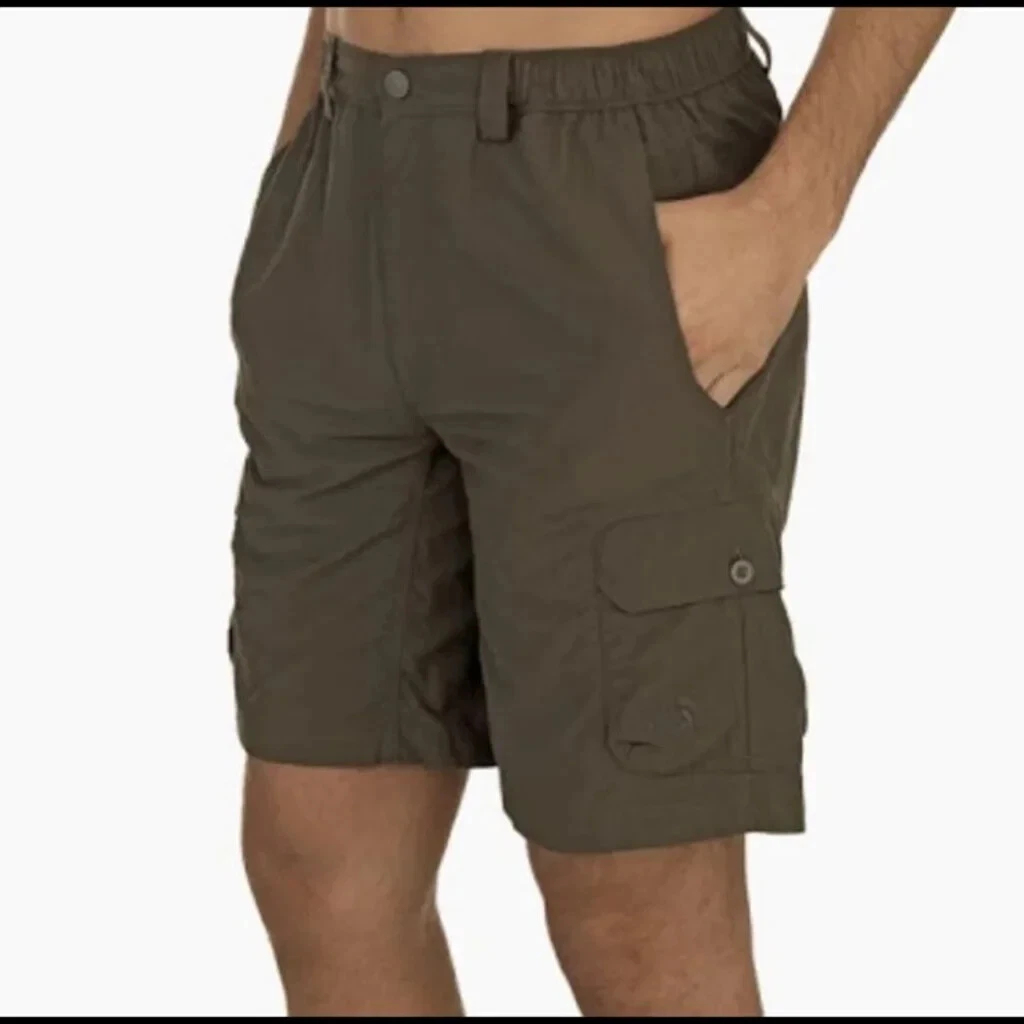 The North Face Men's M Horizon Peak Cargo Outdoor Hiking Shorts Zip Nylon Green