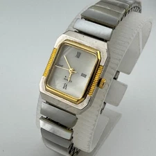 Vintage J.K. Quartz Watch Women Dual Tone MOP Rectangle Japan Analog New Battery