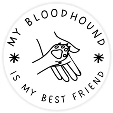 My Bloodhound is My Best Friend - 10 Pack Circle Stickers 3 Inch - Dog Pet