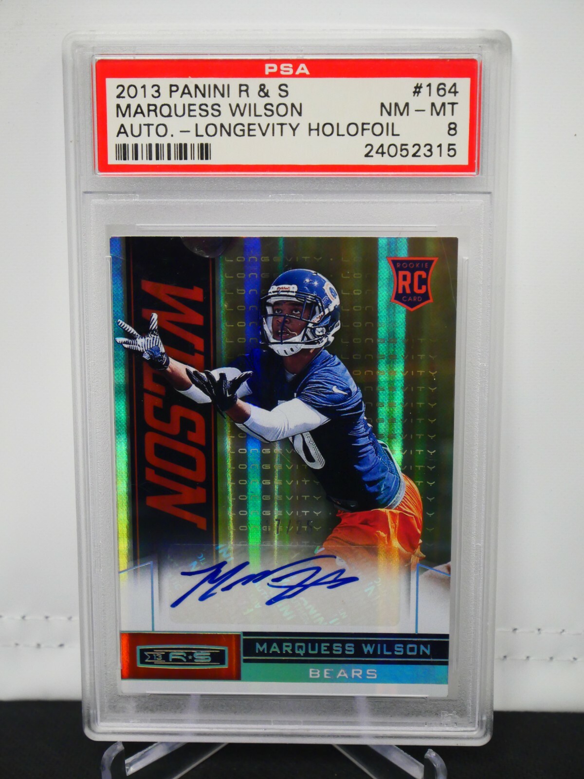 Marquess Wilson Panini Rookies & Stars #164 Autograph-Longevity Holofoil