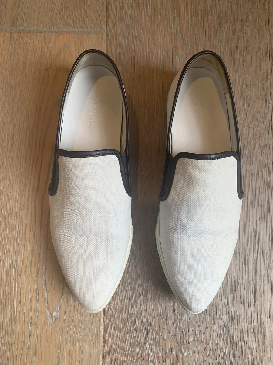 VINCE Women s Phalen White Alabaster Indigo Pointed Toe Slip On