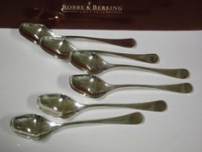 ROBBE & BERKING SCANDIA - DESIGN 35 6x GRO&szlig;E KAFFEE L&Ouml;FFEL 925 STERLING SILBER