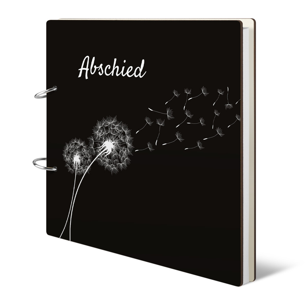 Kondolenzbuch Trauerbuch Abschied Buch 215x215mm - Löwenzahn Pusteblume