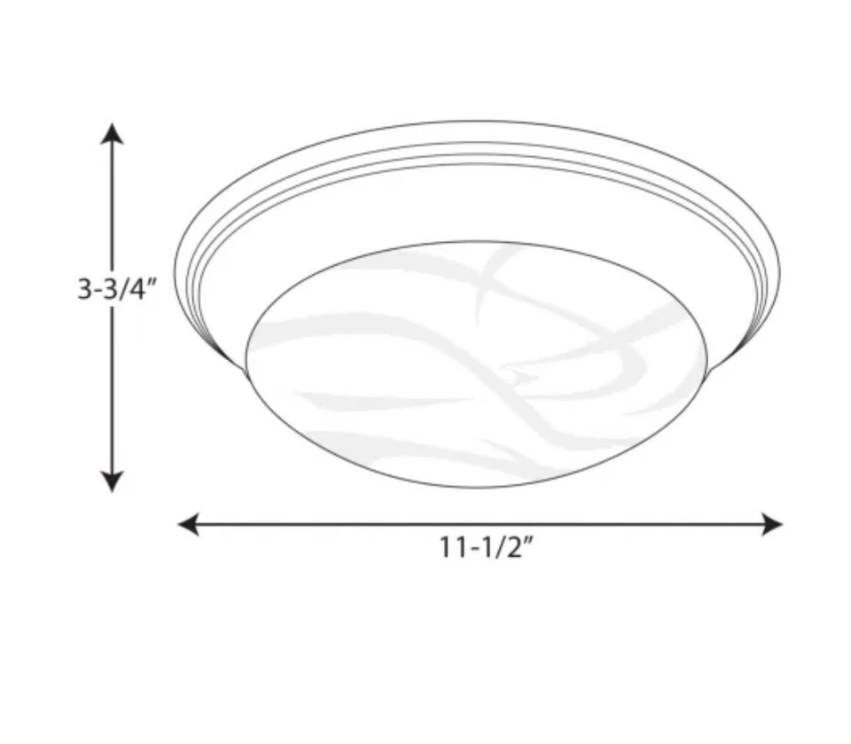 Alabaster Glass Collection 1-Light Antique Bronze Flush Mount - Image 2 of 2
