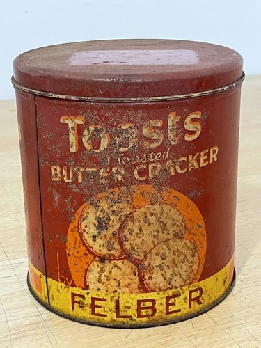 Galleta de mantequilla tostada vintage de FELBER, lata de 1 libra The FELBER Biscuit Co. - Imagen 5 de 10