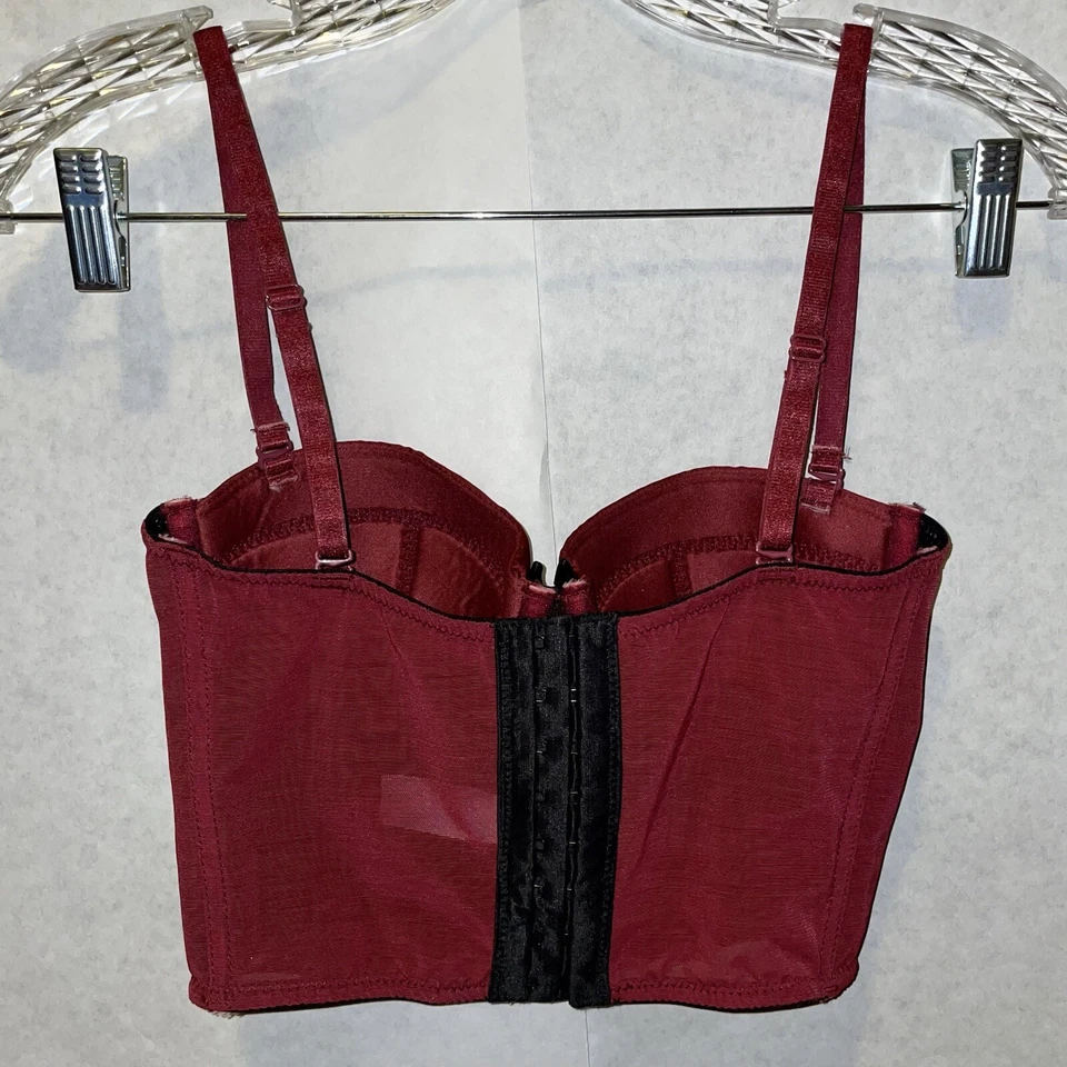 Kiss Me Deadly Pankhurst wine red 32B longline bra NWT - Image 4 of 4