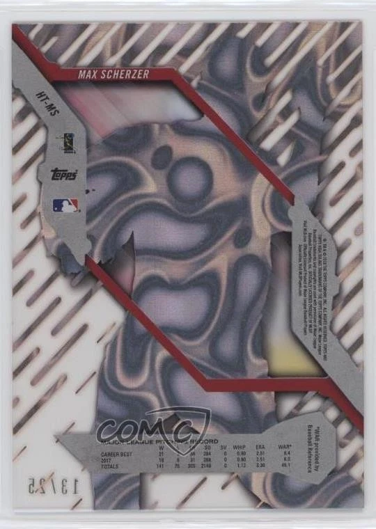 2018 High Tek Pattern 1 Waves/Diagonals Orange Magma Diffractor /25 Max Scherzer - Image 2 of 2