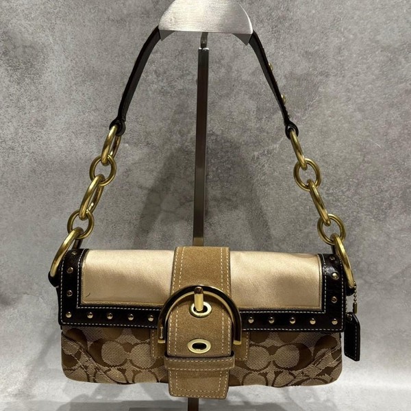 Coach 6422 Y2K Signature Studded Hobo One Shoulder Bag Rare Authentic