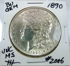 1890  MORGAN SILVER DOLLAR FROM ORIGINAL BANK BAG GEM BU US MINT #2006