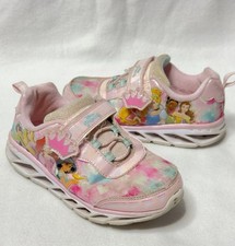 Disney Princess 5 Girls Pink Light Up Tennies Shoes Size 12