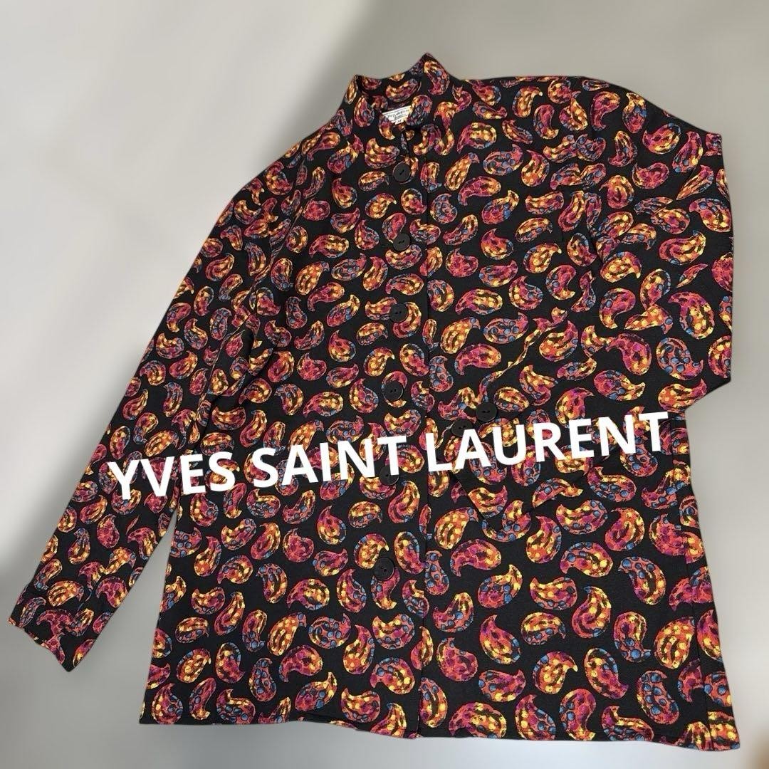 Autentica camicia blusa Yves Saint Laurent manica lunga vintage taglia 9 donna