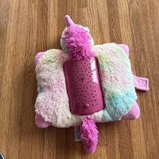 Pillow Pets Dream Lites Rainbow Unicorn Stuffed Animal Nightlight Starry Sky 