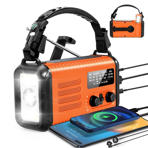 NOAA Weather Radio with AM/FM & Solar Radio, Hand Crank Emergency Radio(Condo...