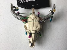 Western Steer Head W/ Christmas Lights Christmas Tree Ornament