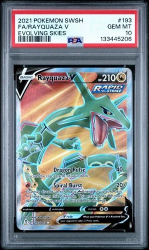 Pokémon TCG Rayquaza V Evolving Skies 193/203 PSA GEM MINT 10