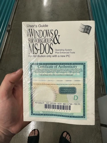 Microsoft MS-DOS 6.22 & Windows for Workgroups (V.3.11) Full Version Sealed