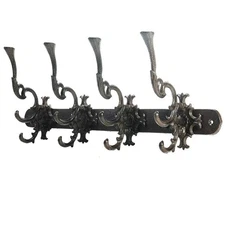 Sungmor Cast Iron Coat Hooks Retro Palace Style Wall-Mount Decor 12 Hooks Design