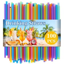 MAQIHAN 100PCS Colorful Plastic Straws Disposable for Party 100pcs,