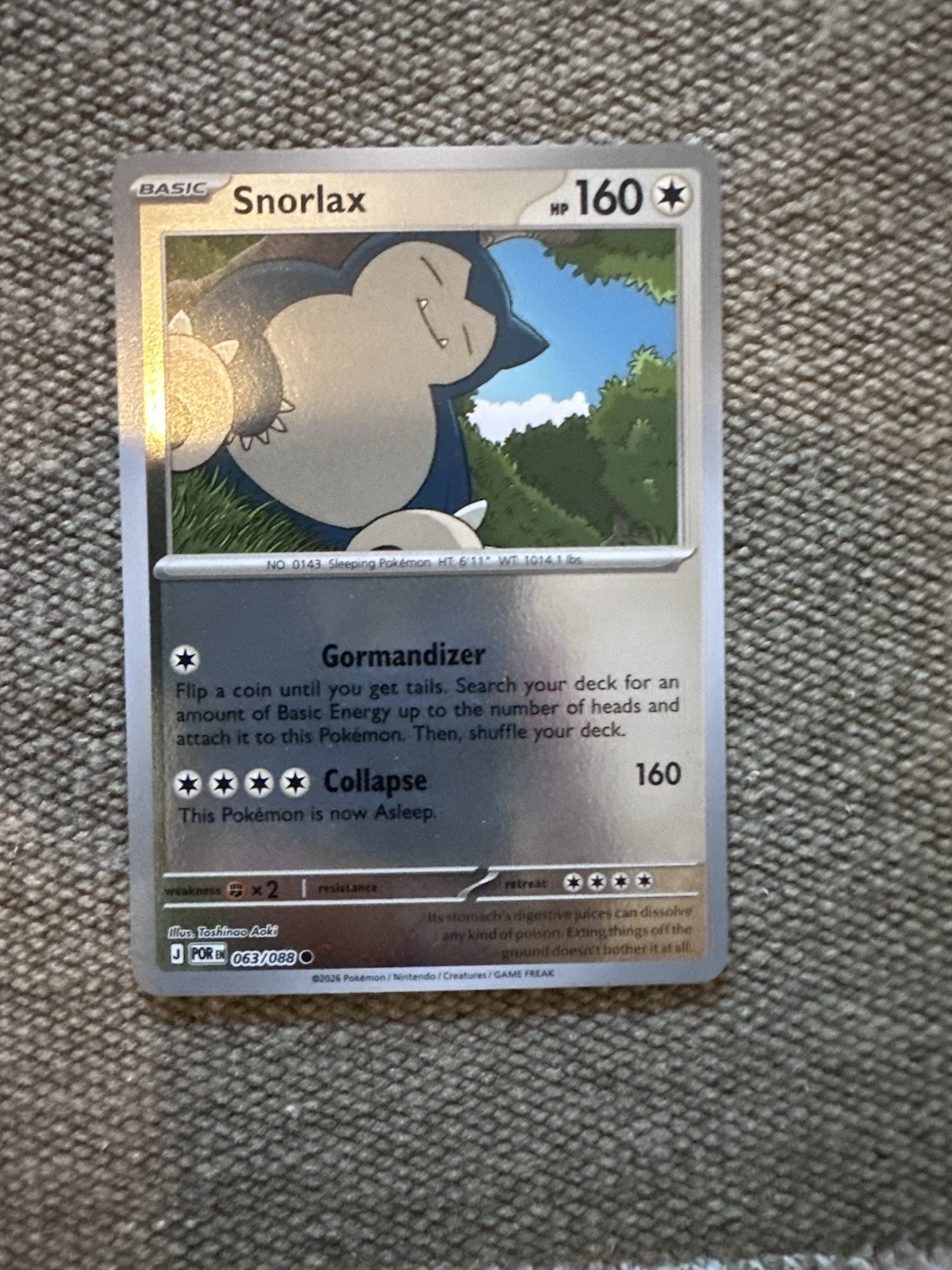 Pokemon Snorlax 063/088 Me03: Perfect Order Reverse Holo