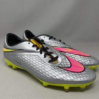 Nike Hypervenom Phelon FG 2014 Soccer Cleats Mens Size 11 Silver Pink 677585-069