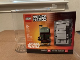 NISB Lego NYCC Star Wars Brickheadz 41498 Boba Fett & Han Carbonite #4298 w/case