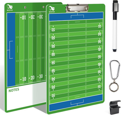 Double-Sided Football Dry Erase Clipboard for Coaches, Ideal Coach Gift