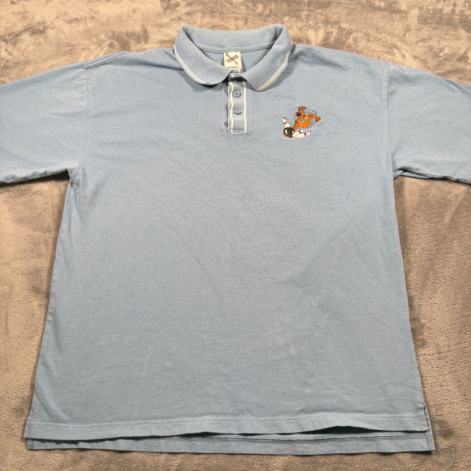 Vintage 2001 Warner Bros. Studio Store Scooby Doo Bowling Polo Shirt Men X-Large