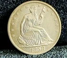 1858 O Seated Liberty Half Dollar AU+++ In Grade So Close To A Full MS