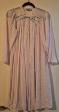 Miss Elaine Vintage Women's M Pink Sheer Chiffon Nylon Robe Lace Trim Union Made