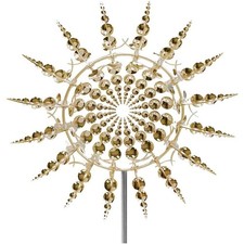 Silver Magic Wind Powered Kinetic Windmill Metal Sculpture Spinner Garden Unique