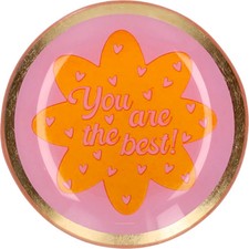 GIFTCOMPANY Love Plates, Glasteller S, Motiv: You Are The Best, Rund, Rosa
