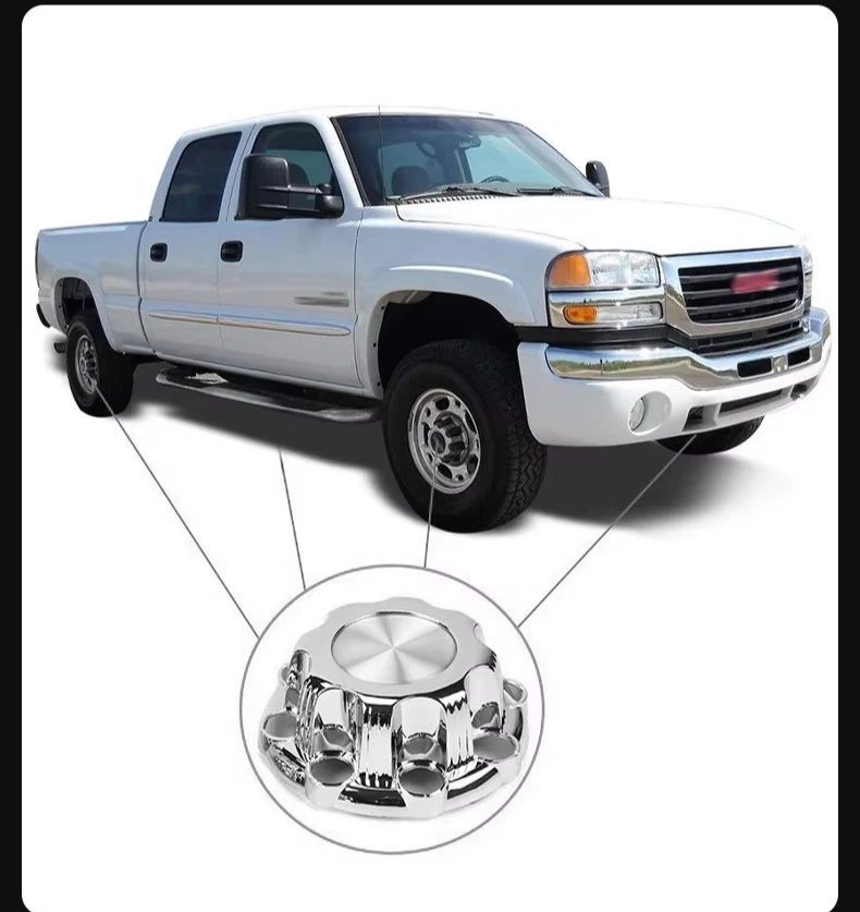 Tampas de cubo central de roda cromada 4 peças ajuste 01-07 Silverado / GMC Sierra 1500/2500 16" - Imagem 2 de 4