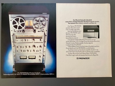 1977 Pioneer HiFi Rack-System Tonband Verstärker Vintage Ad Werbung Reklame