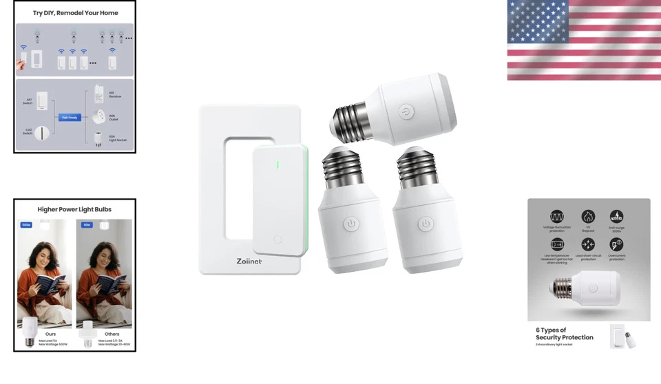 Wireless Light Switch Socket Set - Remote Control - Image 2 of 4