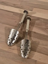 Vintage Pair Of Metal Adjustable Shoe Shape Keepers Tree Stretchers