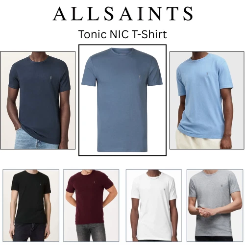 AllSaints NIC Tonic T Shirt Crew Neck Top Cotton Tee Designer Regular fit NEW
Opens in a new window
