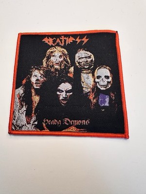 DEATH SS, HEAVY DEMONS, RED BORDER, 4X4 INCHES, WOVEN PATCH