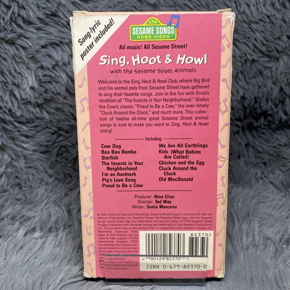 Sesame Songs Sing, Hoot & Howl VHS 1991 Sesame Songs Video Big Bird With Poster - Image 4 of 4
