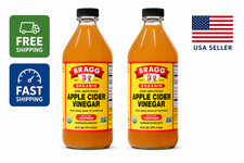 2x Bragg Organic Apple Cider Vinegar with the Mother Raw and Unfiltered 16 fl oz