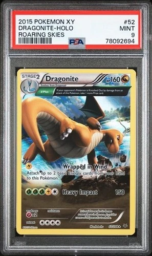 PSA 9 Dragonite #52 Holo XY Roaring Skies Pokemon 2015