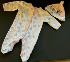 Carter  s Baby Footed Sleeper  Hat Set Size 0  3 Months Cotton